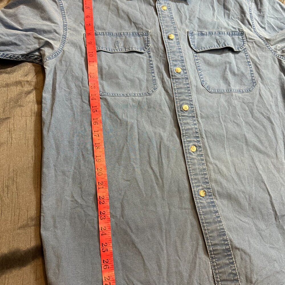 L.L.Bean Denim Sunwashed Canvas Shirt Traditional Fit Size M ptp22 - Picture 8 of 9